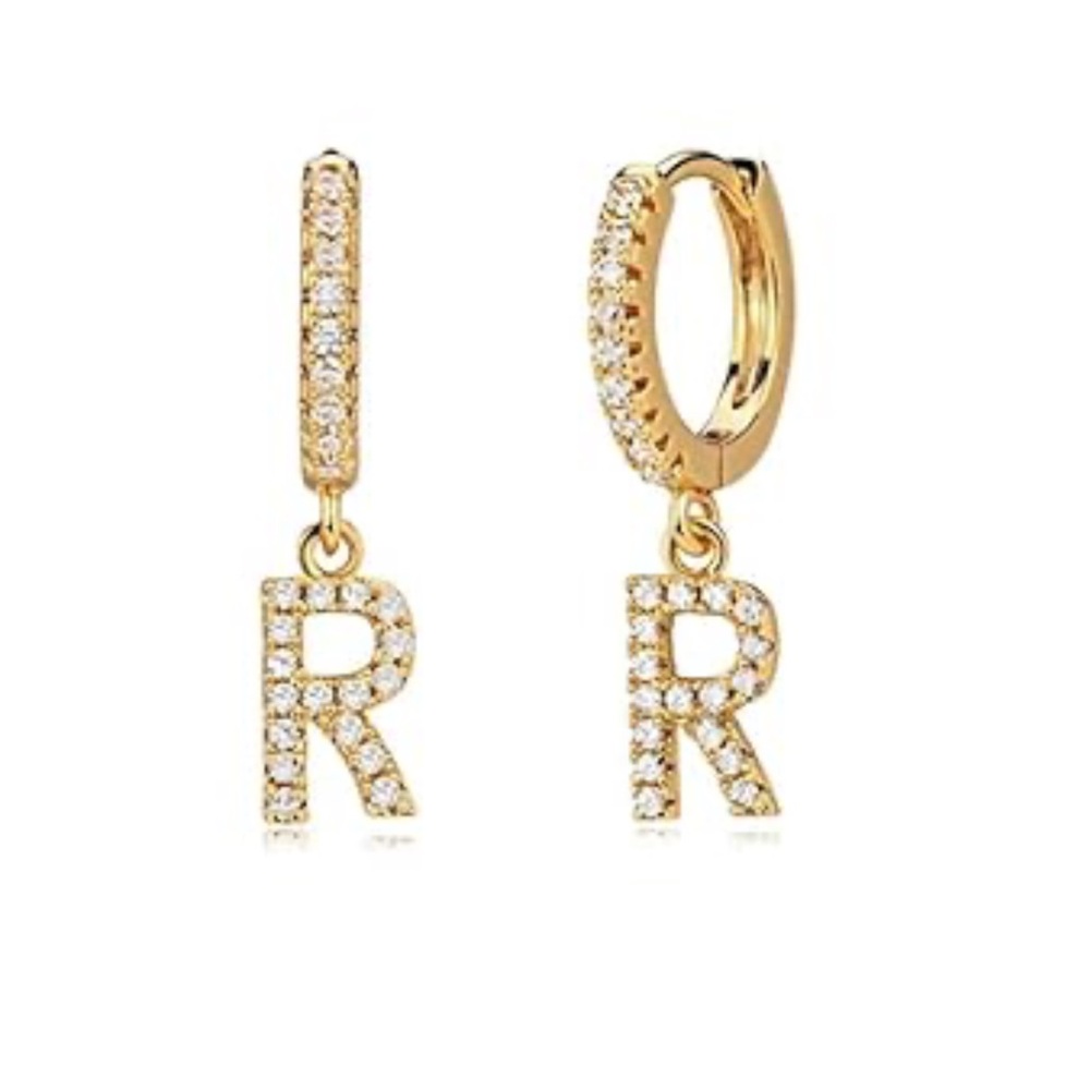 R Initial Hoops Gold